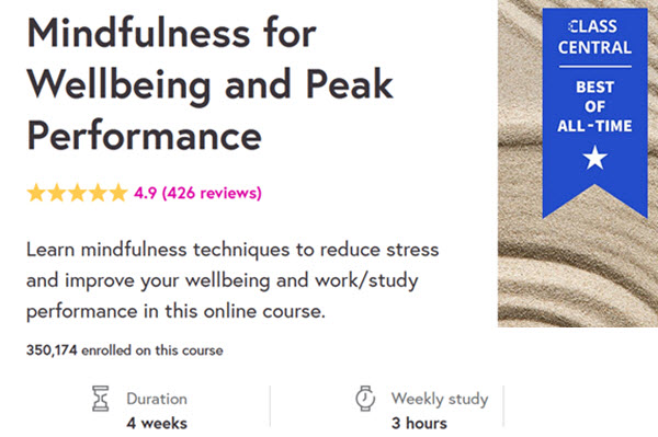 Mindfulness for wellbeing and peak performance